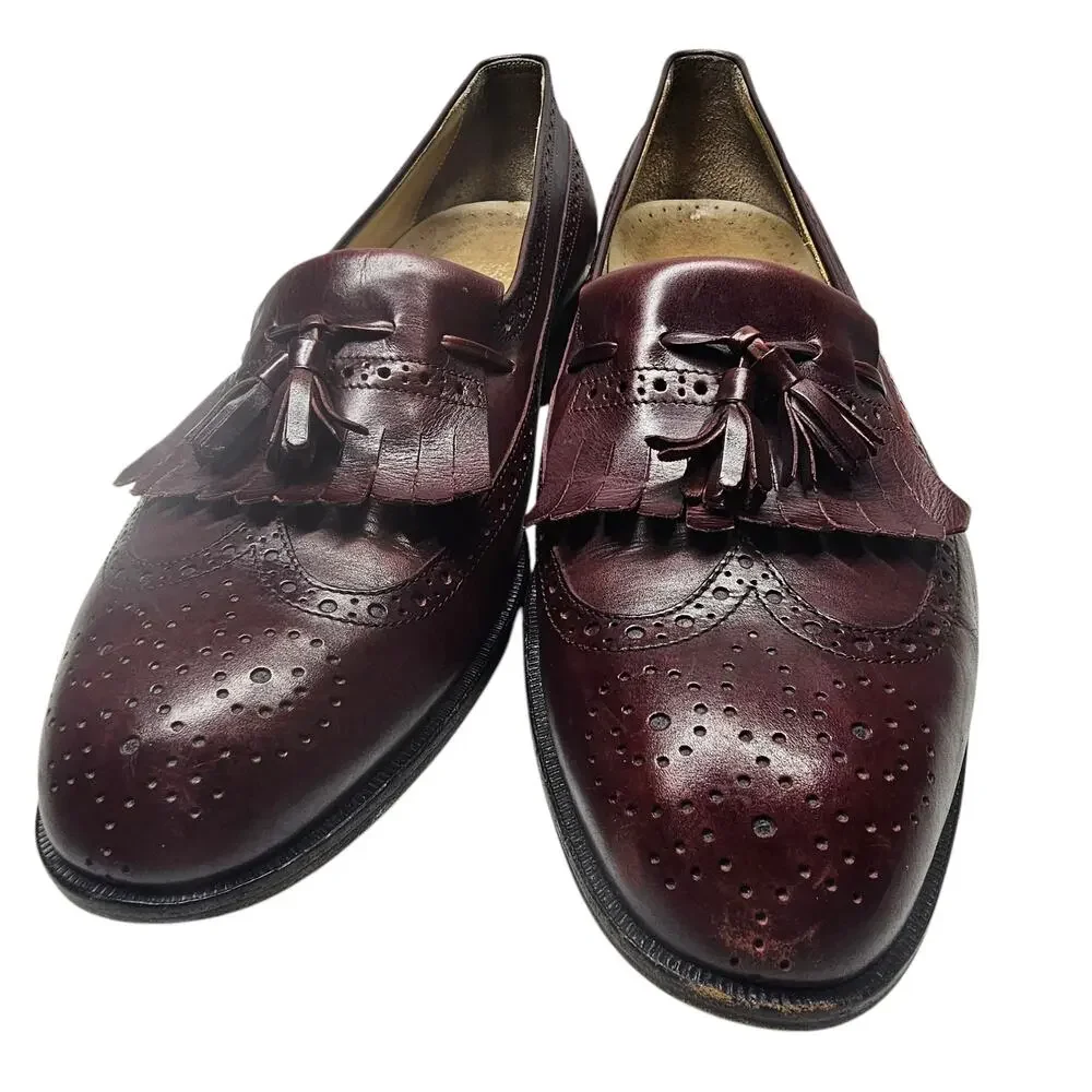 Rockport VTG Full Brogue Wing Tassel Loafers with Fringe Men's Size 11